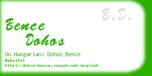 bence dohos business card